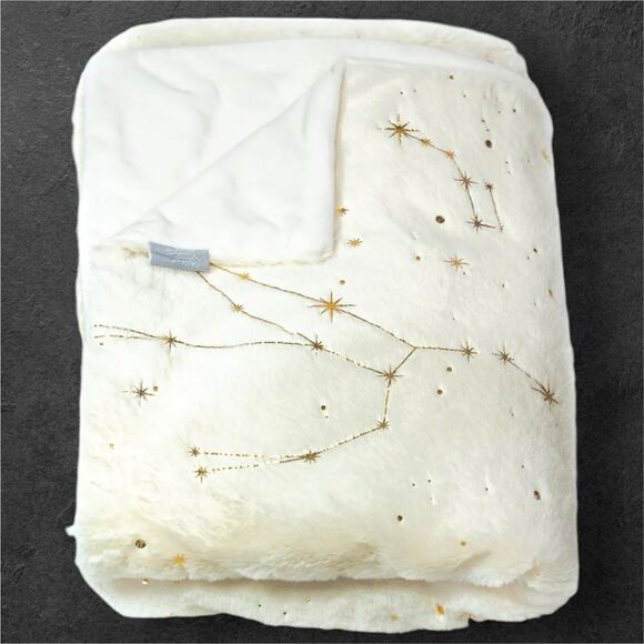 AVIVA STANOFF Zodiac Ivory With Gold Throw 50X70” - Picture 1 of 7